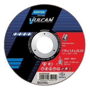 Norton Vulcan INOX Slitting Disc 115mm 1mm x 22.23mm TYPE 41 (Pack of 25)