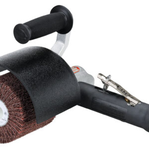 Dynabrade 13403 Dynisher Finishing Tool .7 hp, 7 Degree Offset, 4,500 RPM, 5/8"-11 Thread, Extended Shroud - Image 1
