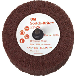 3M FF-ZR Clean & Finish Roloc Flap Brush 63mm x 32mm (Pack of 10) - Fine S - Image 1