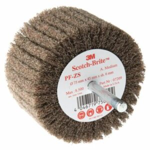 3M FF-ZS/PF-ZS ScotchBrite Flap Brush with Spindle 75mm x 45mm - Very Fine A - Image 1