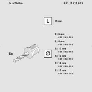 Fein Accessory Spiral drill Set HSS Weldon Fein - (63111018020) - Image 3