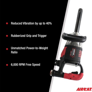Aircat Tools AC1993-VXL VIBROTHERM DRIVE™ 1" x 7" Ext. Anvil Inline Compact Impact Wrench - Image 3